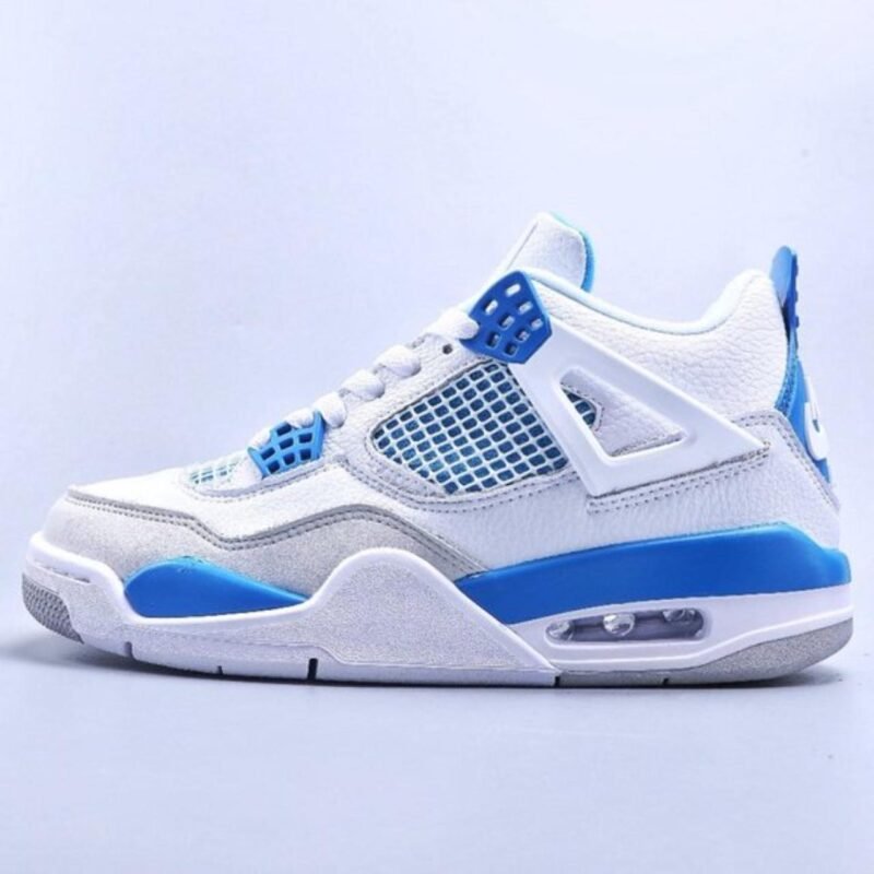 Air Jordan 4 Men's White and Blue Trainers