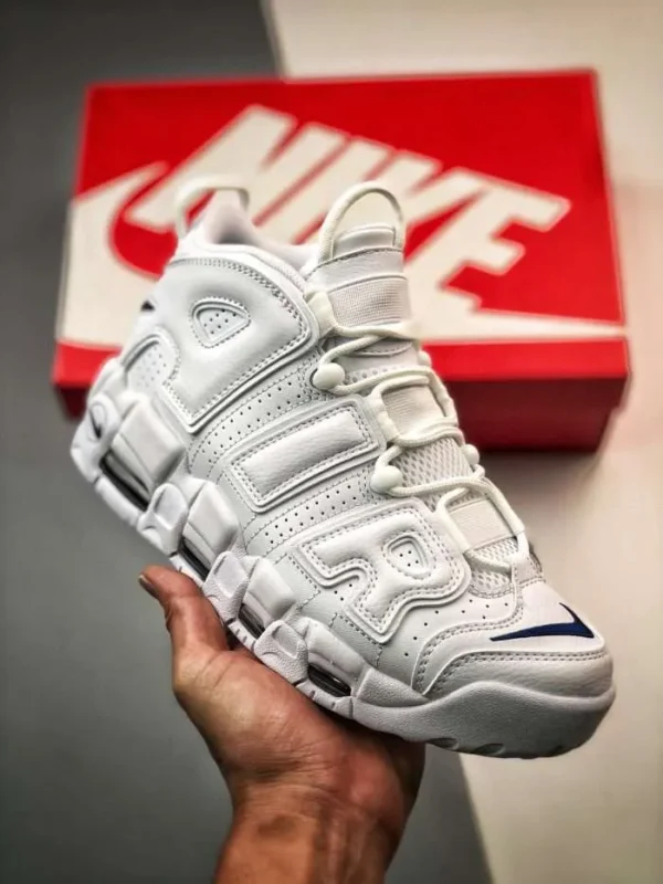 Nike Air More Uptempo White Navy - Image 3