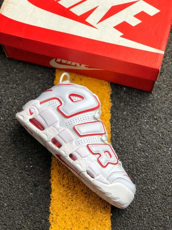 Nike Air More Uptempo White Varsity Red - Image 2
