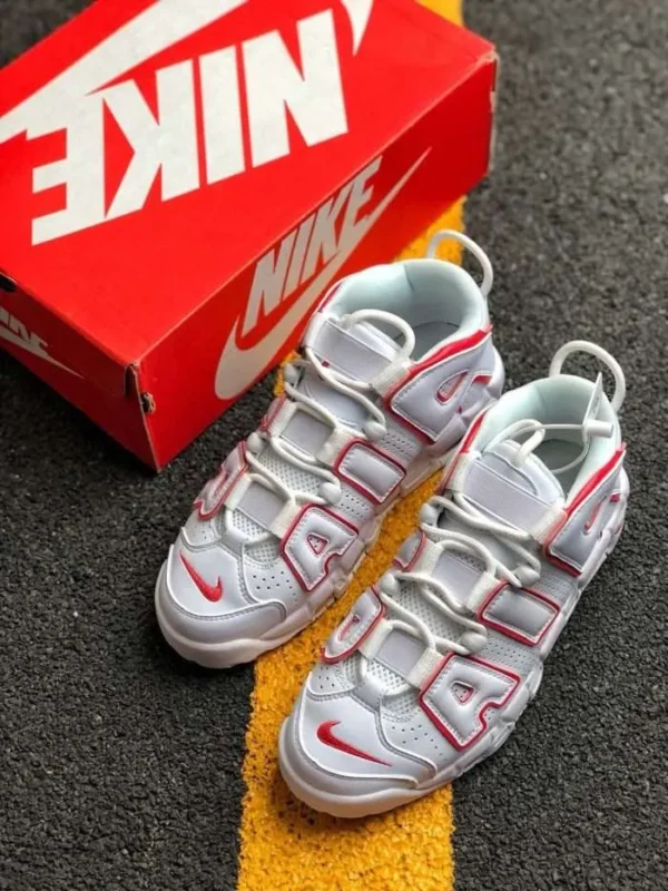 Nike Air More Uptempo White Varsity Red - Image 3