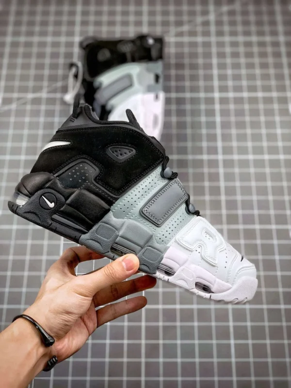 Nike Air More Uptempo Tri-Color Black Cool Grey White - Image 2